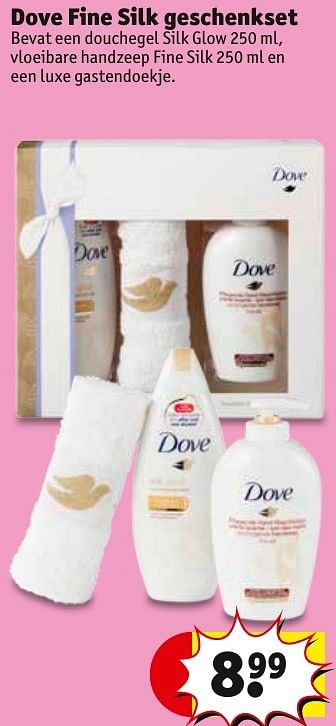 Promotions Dove fine silk geschenkset - Dove - Valide de 29/11/2016 à 04/12/2016 chez Kruidvat