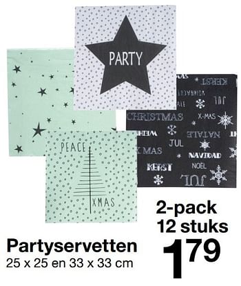 Promoties Partyservetten - Huismerk - Zeeman  - Geldig van 26/11/2016 tot 02/12/2016 bij Zeeman