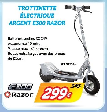 Promoties Trottinette électrique argent e300 razor - Razor - Geldig van 27/11/2016 tot 01/01/2017 bij Auto 5