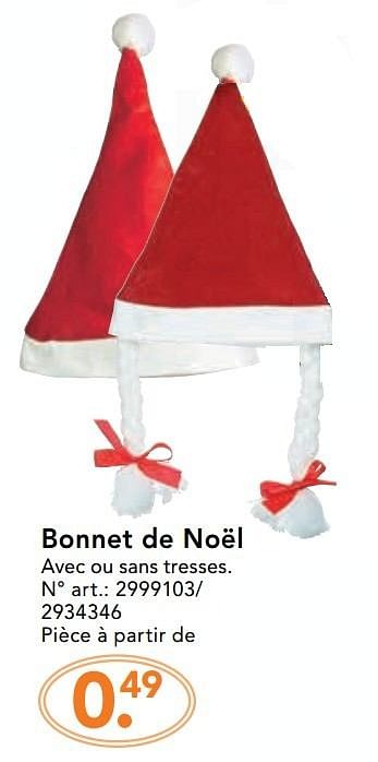 Promoties Bonnet de noël - Huismerk - Blokker - Geldig van 28/11/2016 tot 31/12/2016 bij Blokker