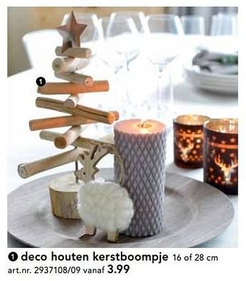 Promoties Deco houten kerstboompje - Huismerk - Blokker - Geldig van 28/11/2016 tot 31/12/2016 bij Blokker