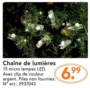 Promoties Chaîne de lumières - Huismerk - Blokker - Geldig van 28/11/2016 tot 31/12/2016 bij Blokker