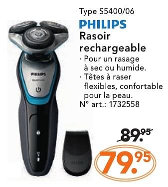 Promoties Philips rasoir rechargeable s5400-06 - Philips - Geldig van 28/11/2016 tot 31/12/2016 bij Blokker