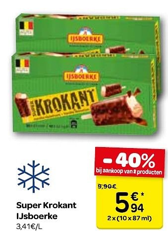Promotions Super krokant ijsboerke - Ijsboerke - Valide de 30/11/2016 à 05/12/2016 chez Carrefour