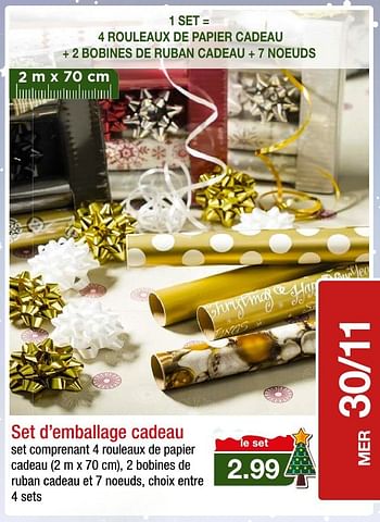 Promoties Set d`emballage cadeau - Huismerk - Aldi - Geldig van 30/11/2016 tot 06/12/2016 bij Aldi