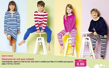 Promotions Vêtements de nuit pour enfants - NONITO KIDS - Valide de 30/11/2016 à 06/12/2016 chez Aldi