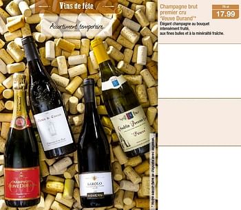 Promotions Champagne brut premier cru `veuve durand - Champagne - Valide de 30/11/2016 à 06/12/2016 chez Aldi
