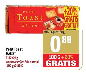 Promotions Petit toast haust - Haust - Valide de 30/11/2016 à 03/01/2017 chez Match