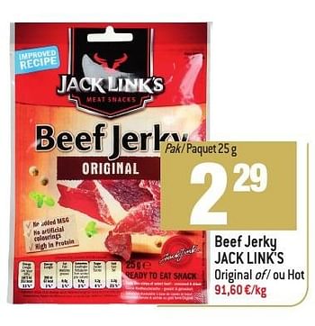 Promotions Beef jerky jack link`s - Jack Link's - Valide de 30/11/2016 à 03/01/2017 chez Match