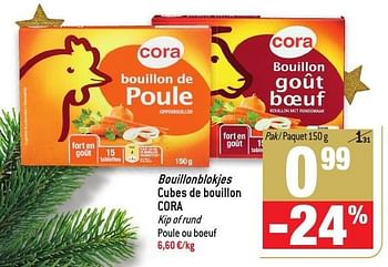 Promoties Bouillonblokjes cubes de bouillon cora - Cora - Geldig van 30/11/2016 tot 03/01/2017 bij Match