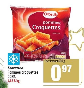 Promoties Kroketten pommes croquettes cora - Cora - Geldig van 30/11/2016 tot 03/01/2017 bij Match
