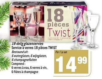 Promoties 18-delig glazenservies service à verres 18 pièces twist - Huismerk - Match - Geldig van 30/11/2016 tot 03/01/2017 bij Match