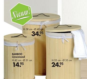 Promoties Bamboo linnenmand - Huismerk - Casa - Geldig van 28/11/2016 tot 01/01/2017 bij Casa