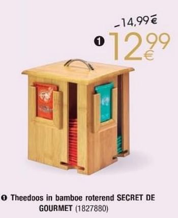Promoties Theedoos in bamboe roterend secret de gourmet - Secret de Gourmet - Geldig van 29/11/2016 tot 24/12/2016 bij Cora