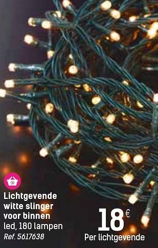 Promoties Lichtgevende witte slinger voor binnen - Huismerk - Carrefour  - Geldig van 30/11/2016 tot 24/12/2016 bij Carrefour