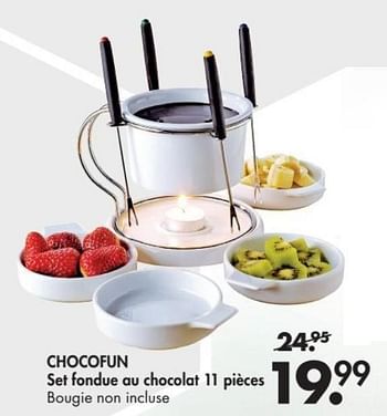 Promoties Chocofun set fondue au chocolat 11 pièces - Huismerk - Casa - Geldig van 28/11/2016 tot 01/01/2017 bij Casa