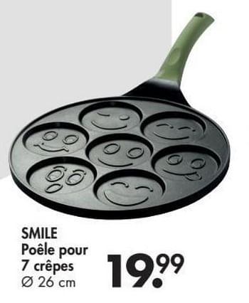 Promoties Smile poêle pour 7 crêpes - Huismerk - Casa - Geldig van 28/11/2016 tot 01/01/2017 bij Casa