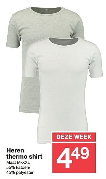 Promoties Heren thermo shirt - Huismerk - Zeeman  - Geldig van 03/12/2016 tot 09/12/2016 bij Zeeman