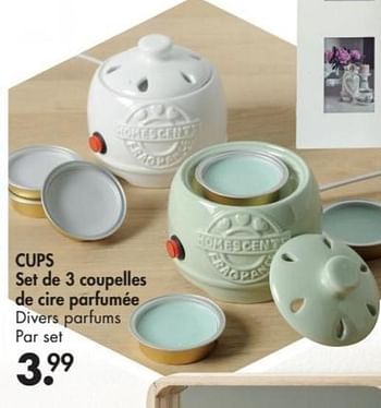 Promoties Cups set de 3 coupelles de cire parfumée - Huismerk - Casa - Geldig van 28/11/2016 tot 01/01/2017 bij Casa