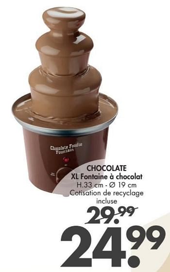 Promotions Chocolate xl fontaine à chocolat - Produit maison - Casa - Valide de 28/11/2016 à 01/01/2017 chez Casa
