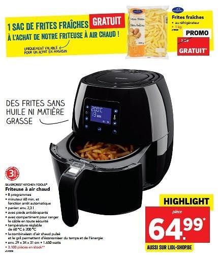 SilverCrest Friteuse à Air Chaud - En Promotion Chez Lidl