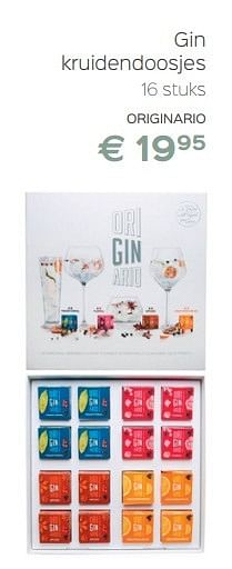 Promoties Gin kruidendoosjes - Originario - Geldig van 02/12/2016 tot 31/12/2016 bij ShopWillems
