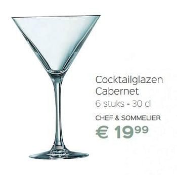 Promoties Cocktailglazen cabernet - Chef&Sommelier - Geldig van 02/12/2016 tot 31/12/2016 bij ShopWillems