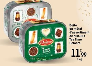 Biscuits assortiment boîte métal Tea Time, Delacre (1 kg)