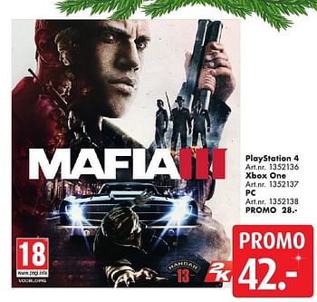 Promotions Playstation 4 mafia lll - 2K Games  - Valide de 10/12/2016 à 24/12/2016 chez Bart Smit