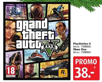 Promotions Playstation 4 grand theft auto v five - Rockstar Games - Valide de 10/12/2016 à 24/12/2016 chez Bart Smit