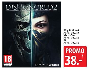 Promoties Dishonored 2 playstation 4 - Bethesda Game Studios - Geldig van 10/12/2016 tot 24/12/2016 bij Bart Smit