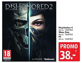 Promotions Dishonored 2 playstation 4 - Bethesda Game Studios - Valide de 10/12/2016 à 24/12/2016 chez Bart Smit