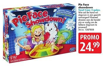 Promoties Pie face showdown - Hasbro - Geldig van 10/12/2016 tot 24/12/2016 bij Bart Smit