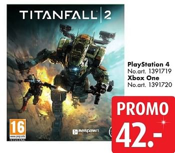 Promotions Playstation 4 titanfall 2 - Respawn Entertainment - Valide de 10/12/2016 à 24/12/2016 chez Bart Smit