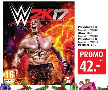 Promotions Playstation 4 w2k17 - 2K Games  - Valide de 10/12/2016 à 24/12/2016 chez Bart Smit