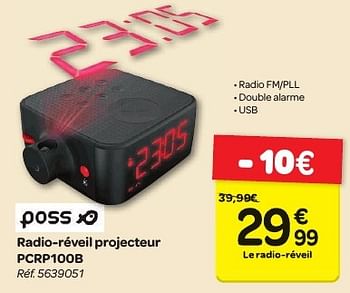 Radio réveil à projection - PSCR15 - Blanc POSS : la radio réveil à Prix  Carrefour