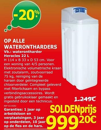 Promoties Waterontharder heracles - Huismerk - BricoPlanit - Geldig van 03/01/2017 tot 23/01/2017 bij BricoPlanit