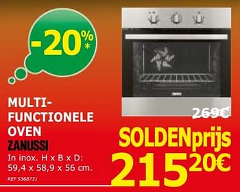 Promoties Multifunctionele oven zanussi - Zanussi - Geldig van 03/01/2017 tot 23/01/2017 bij BricoPlanit