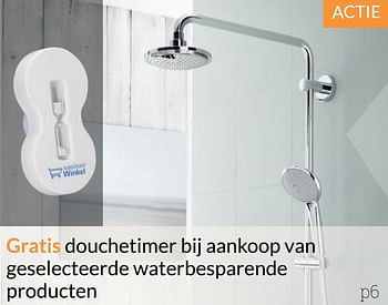 Promoties Gratis douchetimer bij aankoop van geselecteerde waterbesparende producten - Huismerk - Sanitairwinkel - Geldig van 01/01/2017 tot 31/01/2017 bij Sanitairwinkel