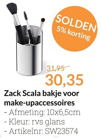 Promoties Zack scala bakje voor make-upaccessoires - Zack - Geldig van 01/01/2017 tot 31/01/2017 bij Sanitairwinkel