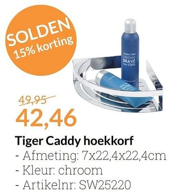 Promoties Tiger caddy hoekkorf - Tiger - Geldig van 01/01/2017 tot 31/01/2017 bij Sanitairwinkel