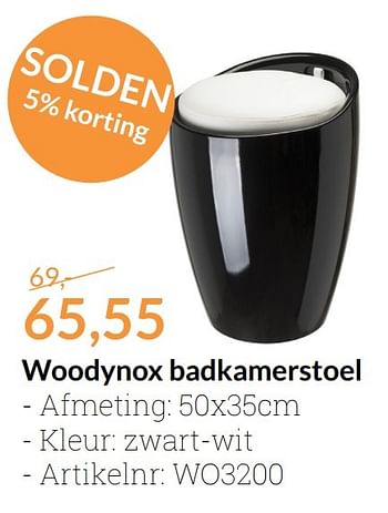 Promoties Woodynox badkamerstoel - Woodynox - Geldig van 01/01/2017 tot 31/01/2017 bij Sanitairwinkel
