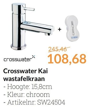 Promoties Crosswater kai wastafelkraan - Crosswater - Geldig van 01/01/2017 tot 31/01/2017 bij Sanitairwinkel