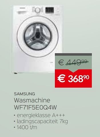 Promoties Samsung wasmachine wf71f5e0q4w - Samsung - Geldig van 03/01/2017 tot 31/01/2017 bij Selexion