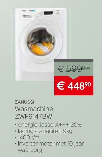 Promoties Zanussi wasmachine zwf9147bw - Zanussi - Geldig van 03/01/2017 tot 31/01/2017 bij Selexion
