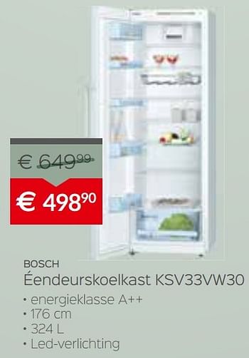 Promoties Bosch éendeurskoelkast ksv33vw30 - Bosch - Geldig van 03/01/2017 tot 31/01/2017 bij Selexion