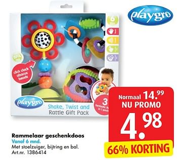 Promotions Rammelaar geschenkdoos - Playgro - Valide de 03/01/2017 à 31/01/2017 chez Bart Smit