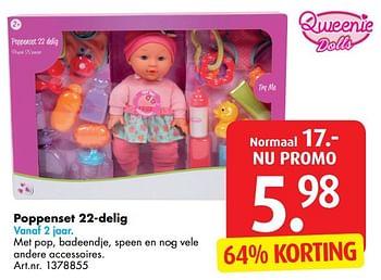 Promoties Poppenset 22-delig - Qweenie Dolls - Geldig van 03/01/2017 tot 31/01/2017 bij Bart Smit