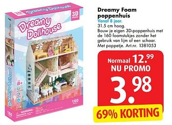 Promotions Dreamy foam poppenhuis - Produit maison - Bart Smit - Valide de 03/01/2017 à 31/01/2017 chez Bart Smit