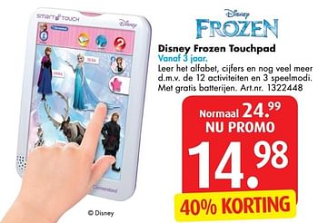 Promoties Disney frozen touchpad - Disney  Frozen - Geldig van 03/01/2017 tot 31/01/2017 bij Bart Smit